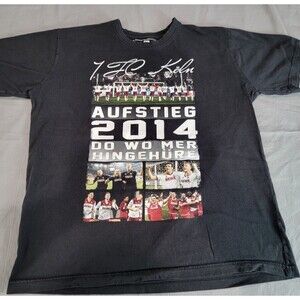 FC Köln Aufstieg 2014 Soccer T-Shirt Men’s Medium Black German Football